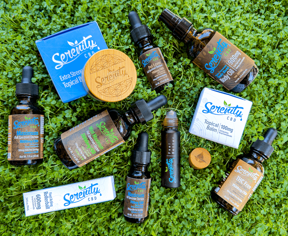 collection of Serenity CBD products